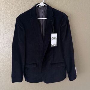 New Bar lll Black And White Collection Slim Fit Black Velvet Blazer Size 42 R